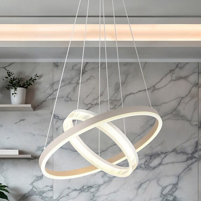 Globo Lámpara colgante LED redonda Zara (30 W, Ø x Al: 500 x 1.500 mm, Blanco cálido) | BAUHAUS