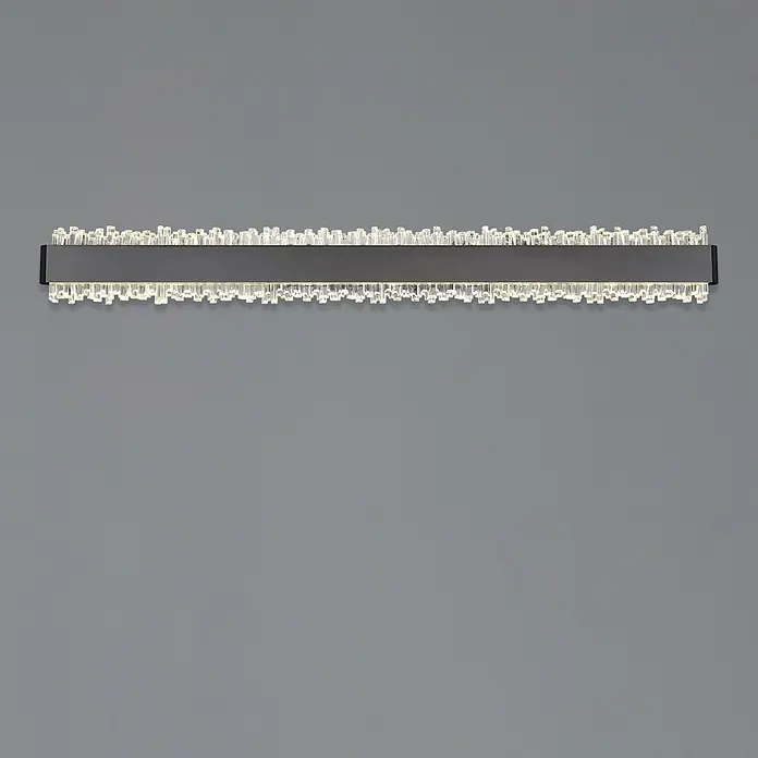 Globo LED-Wandleuchte Stalagmita - 18 W, Neutralweiß - Rechteckige dunkle Metall-LED-Wandleuchte mit klaren Kristallelementen, die nach oben und unten leuchten.