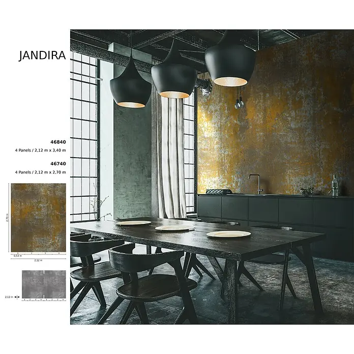 Marburg Smart Art Aspiration Fototapete Struktur IV - Kupfer, B x H: 212 x 340 cm, Vlies - JANDIRA Wandpaneele im Industrial-Stil mit Rosteffekt, für einen modernen Ess- und Küchenbereich.