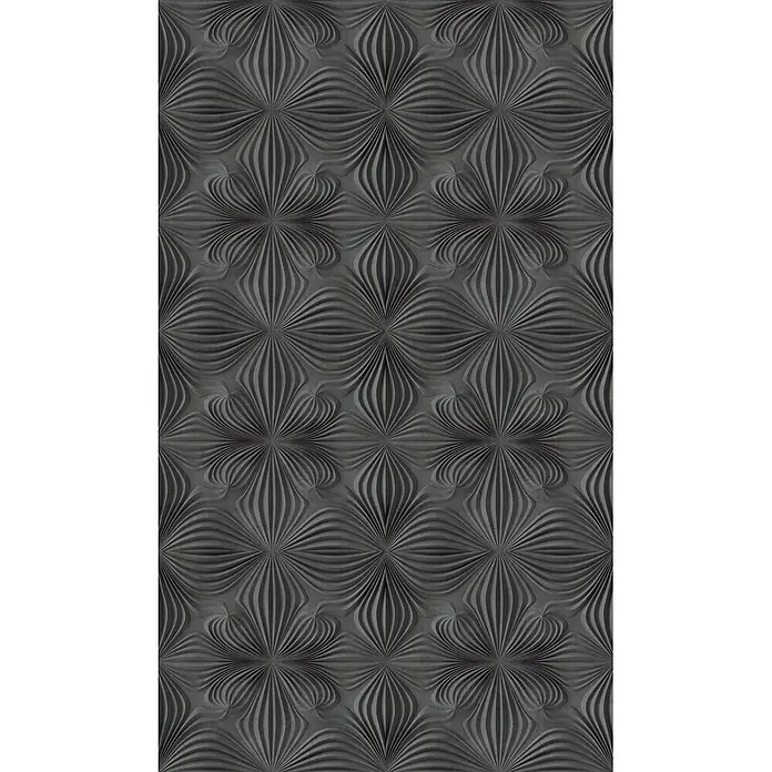 Marburg Smart Art Aspiration Fototapete Grafisch - B x H: 159 mm x 270 cm, Vlies, Anthrazit - Dunkelgraue strukturierte Wandplatte mit geprägtem Blumenmuster.