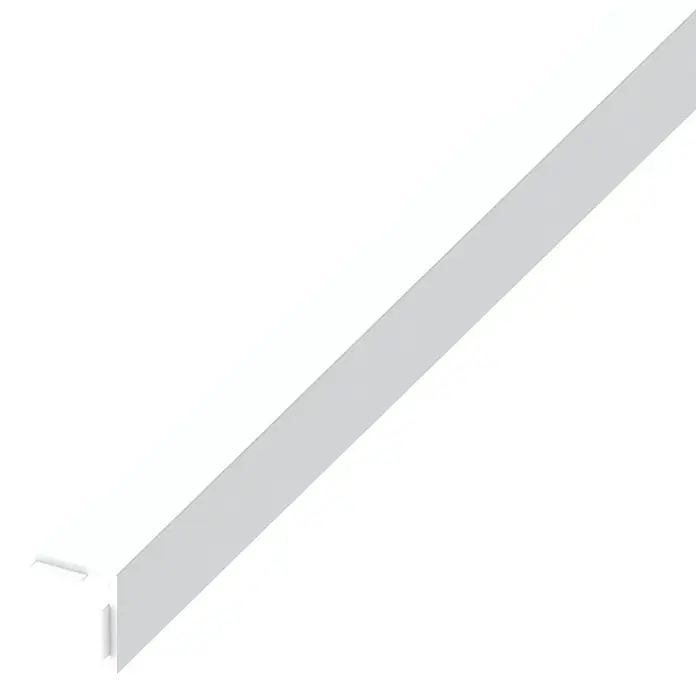 Winkelprofil - 2.500 x 15 x 15 mm, Stärke: 1 mm, Kunststoff, Weiß - Eine schlichte, weiße Eckleiste für den Innenausbau. Ideal, um Ecken zu schützen und einen sauberen Übergang zwischen Wand und Decke zu schaffen.