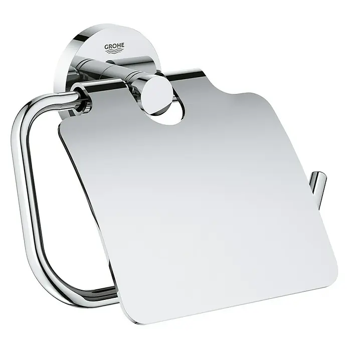 Grohe Essentials Toilettenpapierhalter - Mit Deckel, Chrom, Glänzend - Ein glänzender Grohe Toilettenpapierhalter mit Abdeckung aus Chrom für stilvolle Badezimmer.