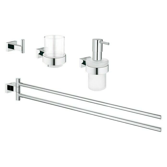 Grohe Essentials Cube Bad-Set 4in1 Variante 14 -tlg., Chrom, Glänzend Front View