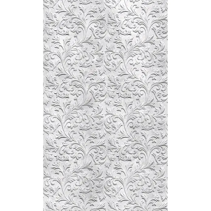 Marburg Smart Art Aspiration Fototapete Ornamental I - B x H: 159 mm x 270 cm, Vlies, Grau - Weißes, reliefartiges florales Muster.