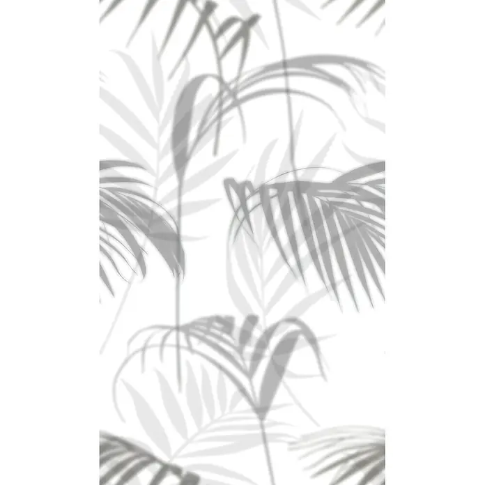 Marburg Smart Art Easy Fototapete Palmen - B x H: 159 mm x 270 cm, Vlies, Grau - Überlappende graue Schatten tropischer Palmenblätter.
