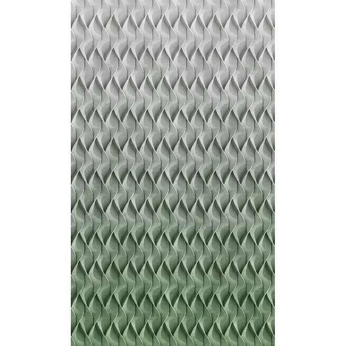 Marburg Smart Art Aspiration Fototapete Grafik V - B x H: 159 mm x 270 cm, Vlies, Grau-Grün - Strukturierte Oberfläche mit wiederkehrendem wellenförmigem Rippenmuster im Grau-Grün-Farbverlauf.