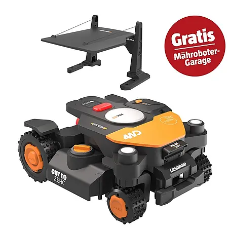 Worx PowerShare 20V Mähroboter-Set L1000 AWD Landroid Vision AI RTK WR341E
