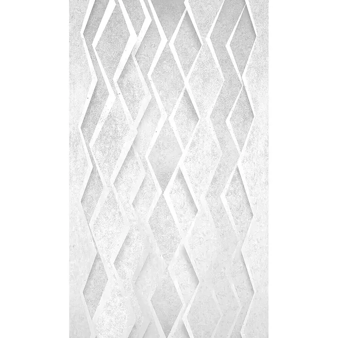 Marburg Smart Art Aspiration Fototapete Grafik I - B x H: 159 mm x 270 cm, Vlies, Grau - Texturierter weißer und grauer Hintergrund mit abstraktem, sich wiederholendem Rautenmuster und subtilem 3D-Schichteffekt.