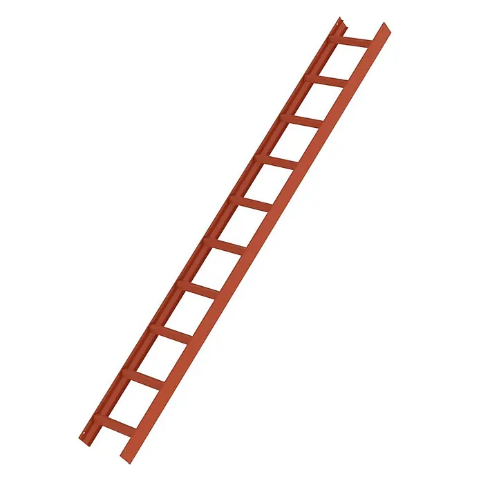 Munk Dachleiter Aluminium Dachleiter 10 Sprossen rot - Anzahl Tritte: 10 Stk., Aluminium - Industrielle rote Kabelrinnenleiter mit flachen Sprossen.