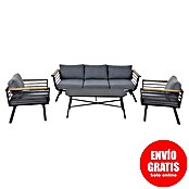 Kactus republic Conjunto de muebles Toronto (4 pzs., Aluminio/Madera sintética, Antracita) | BAUHAUS