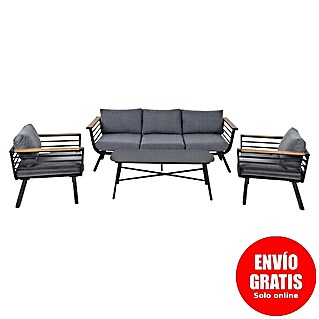 Kactus republic Conjunto de muebles Toronto (4 pzs., Aluminio/Madera sintética, Antracita)