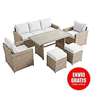 Kactus republic Conjunto de muebles Arezzo (6 pzs., Aluminio/Poliéster, Arena)