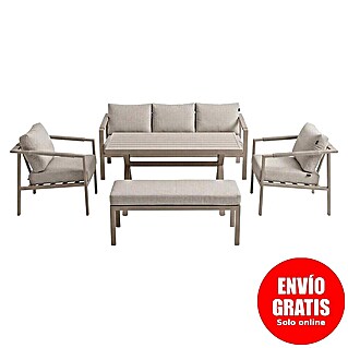 Kactus republic Conjunto de muebles Ímola (5 pzs., Aluminio/Olefina, Champagne)