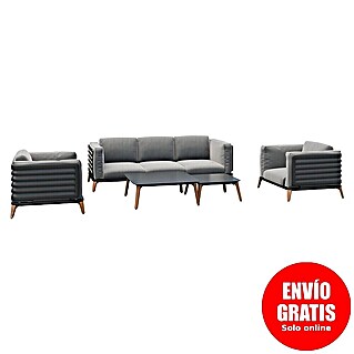 Kactus republic Conjunto de muebles Ferrari (4 pzs., Aluminio/Madera sintética, Antracita)