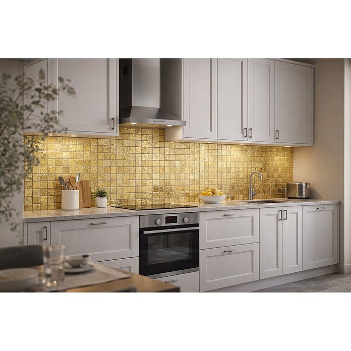 Mosaikfliese Quadrat Crystal Uni XCM 8GO25 (30 x 30 cm, Gold, Glänzend)