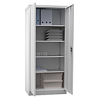 Regalux Metall-Mehrzweckschrank (H x B x T: 180 x 80 x 41 cm, Grau, Anzahl Böden: 4 Stk.)