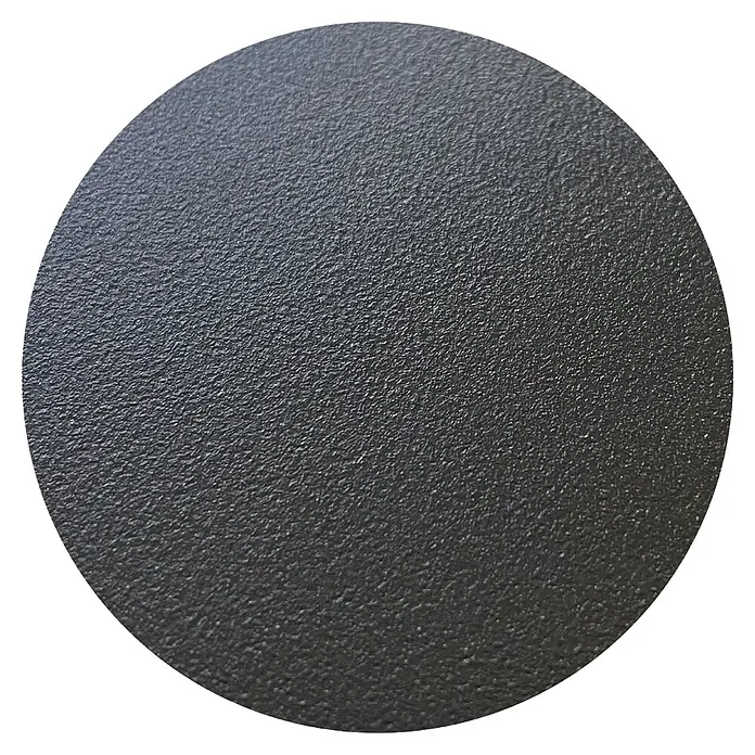 Regalux Metall-Mehrzweckschrank - H x B x T: 180 x 80 x 41 cm, Schwarz, Anzahl Böden: 4 Stk. - Raue, dunkelgraue runde Scheibe mit grober Textur.