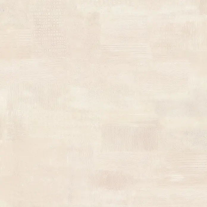 Marburg Novamur Plus Fresh UP Vliestapete Uni - Creme, Uni, 10,05 x 0,53 m - Helle beigefarbene Fliese mit subtilen, variierten Strukturmustern im Patchwork-Effekt.
