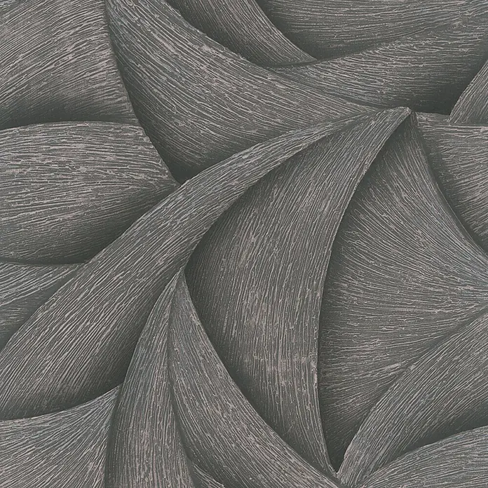 Marburg Ritus Vliestapete Grafik - Schwarz-Bronze, Grafisch, 10,05 x 0,53 m - Dunkelgraues, ineinander verschlungenes Texturmuster mit subtilem 3D-Relief.