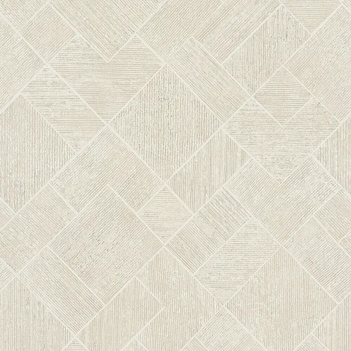 Marburg Ritus Vliestapete Grafik I - Beige, Grafisch, 10,05 x 0,53 m - Helles beiges Geometriemuster mit verwobenen texturierten Quadraten und Rechtecken.
