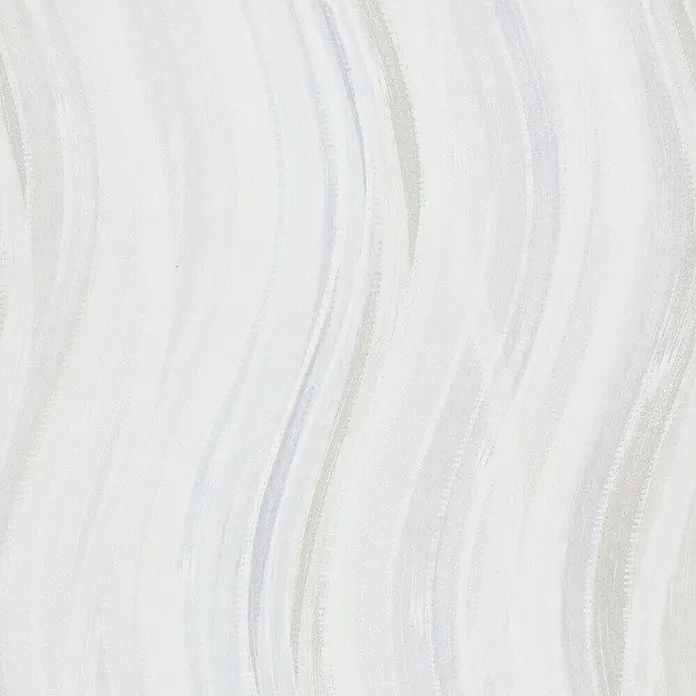 Marburg Vliestapete Novamur Oriana Grafik - Weiß-Grau, Grafisch, 10,05 x 0,53 m - Wellenförmiges Muster mit weißen, grauen und hellblauen Pinselstrichen.