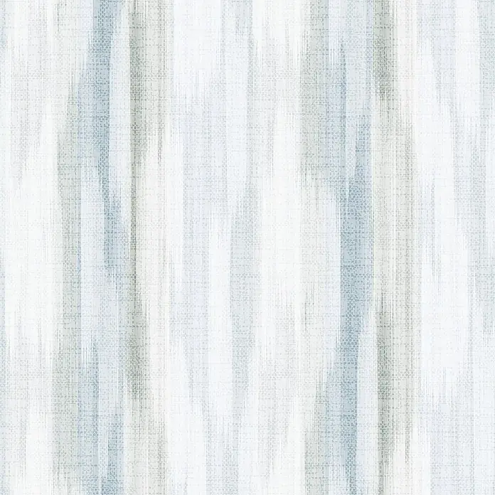 Marburg Novamur Plus Fresh UP Vliestapete Streifen - Weiß-Blau, Streifen, 10,05 x 0,53 m - Gemusterter Stoff mit vertikalen Streifen in Weiß, Hellblau und Grau.