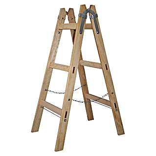 Sprossen-Doppelleiter (Höhe: 110 cm, Anzahl Tritte: 6 Stk., Holz)