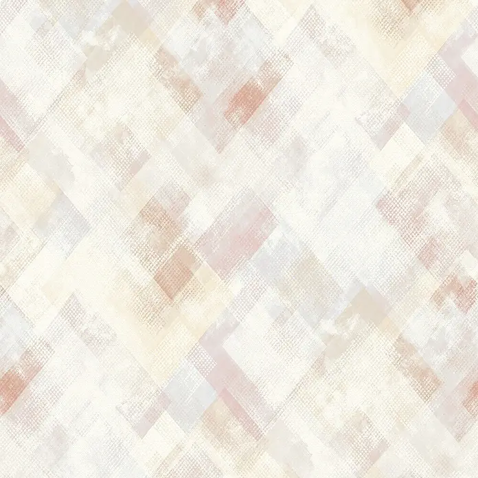 Marburg Novamur Plus Fresh UP Vliestapete Grafik - Grau-Beige, Grafisch, 10,05 x 0,53 m - Abstraktes geometrisches Muster aus texturierten, überlappenden Rechtecken und Quadraten in gedämpften Beige-, Rosa- und Grautönen mit feinen Punktstrukturen.