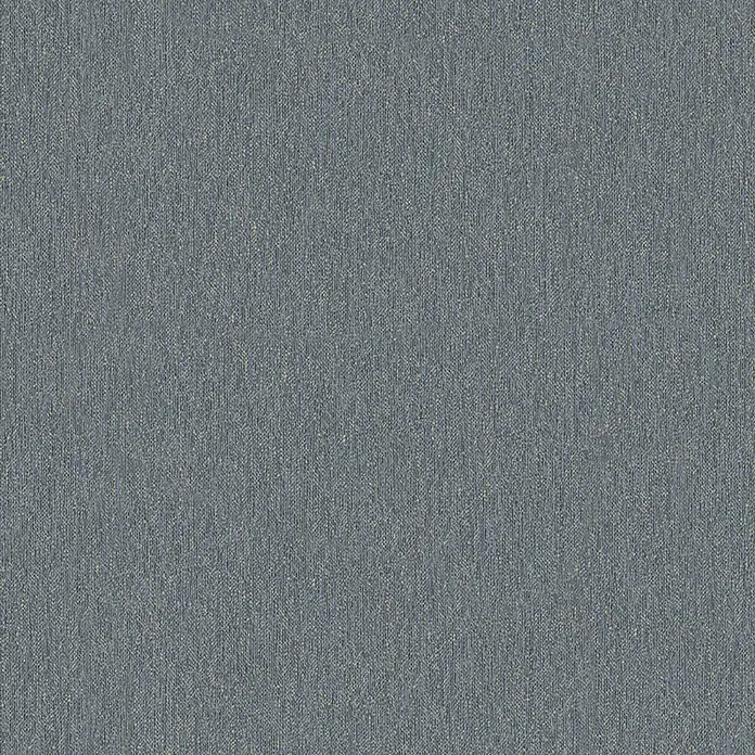 Marburg Vliestapete Novamur Naomi Uni II - Blau-Schwarz, Uni, 10,05 x 0,53 m - Blau-grauer Webstoff mit feinen hellbraunen Fäden, der eine melierte Optik erzeugt.