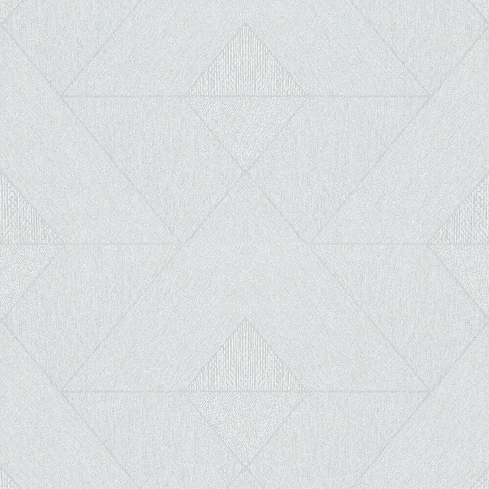 Marburg Vliestapete Novamur Naomi Grafik I - Weiß-Grau, Grafisch, 10,05 x 0,53 m - Hellgraue Tapete mit dezentem geometrischem Dreiecksmuster und texturierter Oberfläche.