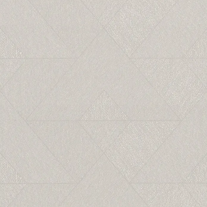 Marburg Vliestapete Novamur Naomi Grafik I - Beige, Grafisch, 10,05 x 0,53 m - Hellgraue strukturierte Tapete mit subtilem geometrischem Dreieckmuster.