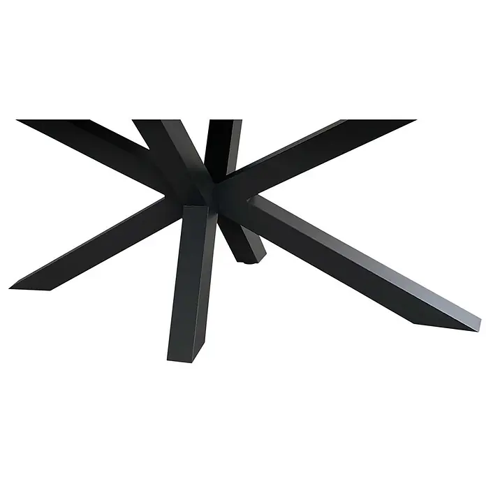Bene Living Gartentisch Almeria - L x B x H: 200 x 90 x 76 cm, Aluminium Gestell mit gesinnerter Tischplatte aus Keramik, Rechteckig, Hellgrau - Schwarzer sternförmiger Tischfuß aus Metall.