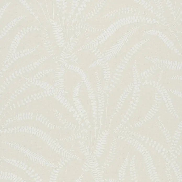 Marburg Vliestapete Novamur Oriana Floral - Beige, Floral, 10,05 x 0,53 m - Hellbeigefarbene Tapete mit weißem Farnmotiv und subtiler Textur.