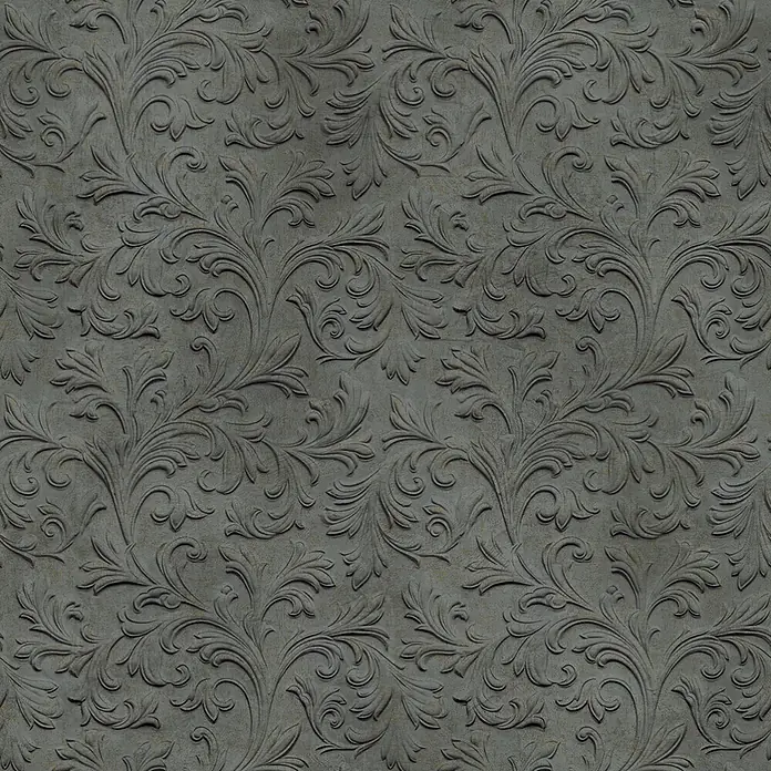 Marburg Smart Art Aspiration Fototapete Ornamental I - B x H: 159 mm x 270 cm, Vlies, Anthrazit - Dunkelgraue, geprägte Damastmuster-Texturoberfläche, ideal für eine elegante Wandgestaltung.