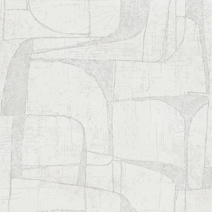 Marburg Vliestapete Novamur Leyla Grafik - Weiß, Grafisch, 10,05 x 0,53 m - Hellgraue abstrakte organische Mustertapete mit subtiler Textur.