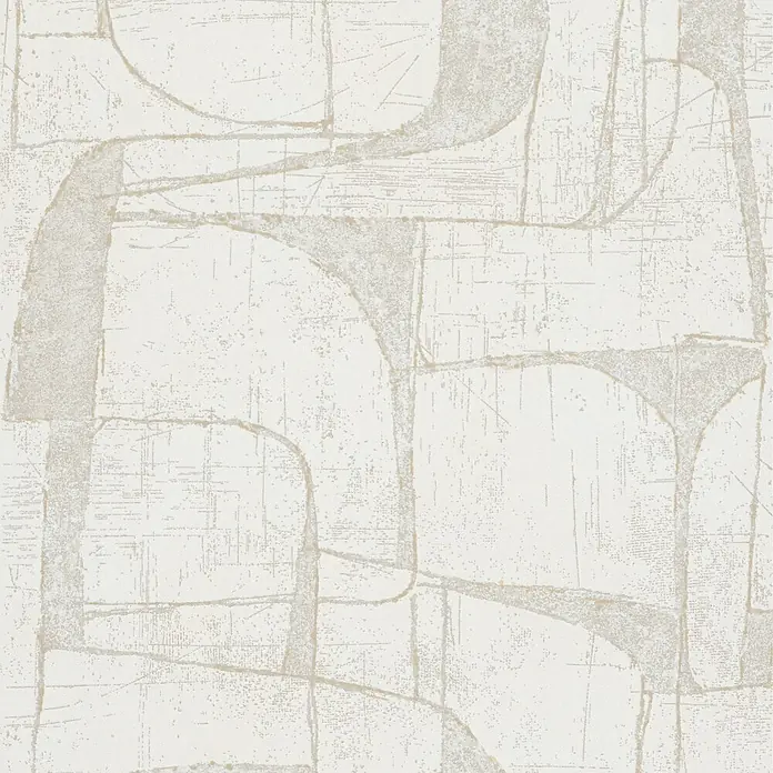 Marburg Vliestapete Novamur Leyla Grafik - Creme, Grafisch, 10,05 x 0,53 m - Strukturierte Tapete mit abstraktem, organischem geometrischem Muster in Hellbeige auf Cremeweiß.