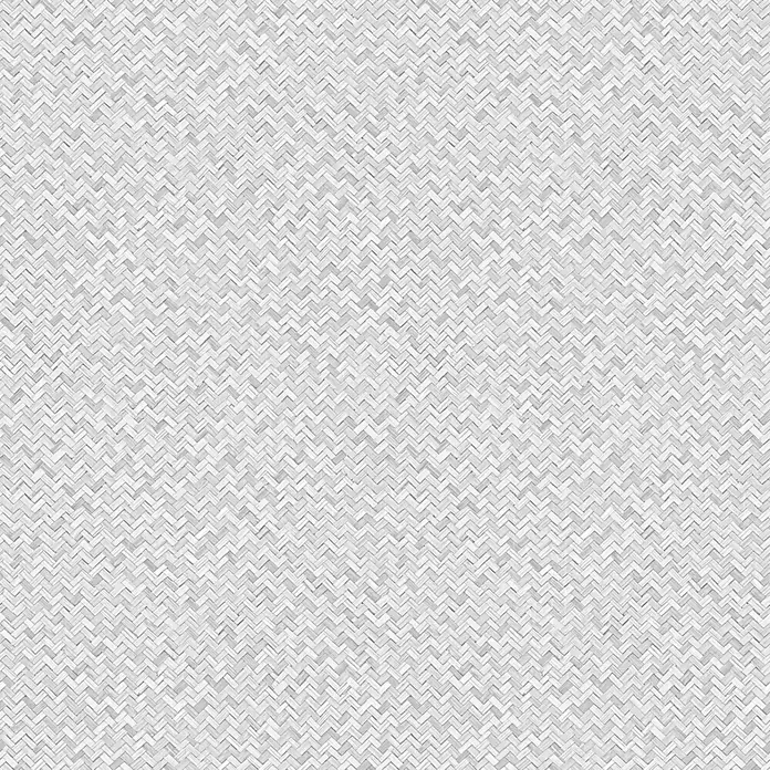 Marburg Flora Vliestapete Grafik I - Grau, Grafisch, 10,05 x 0,53 m - Hellgraue gewebte Textur mit ausgeprägtem Fischgrätmuster.