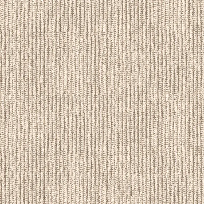 Marburg Flora Vliestapete Grafik II - Beige, Grafisch, 10,05 x 0,53 m - Helle beige Strickstofftextur mit vertikalem Rippenmuster.