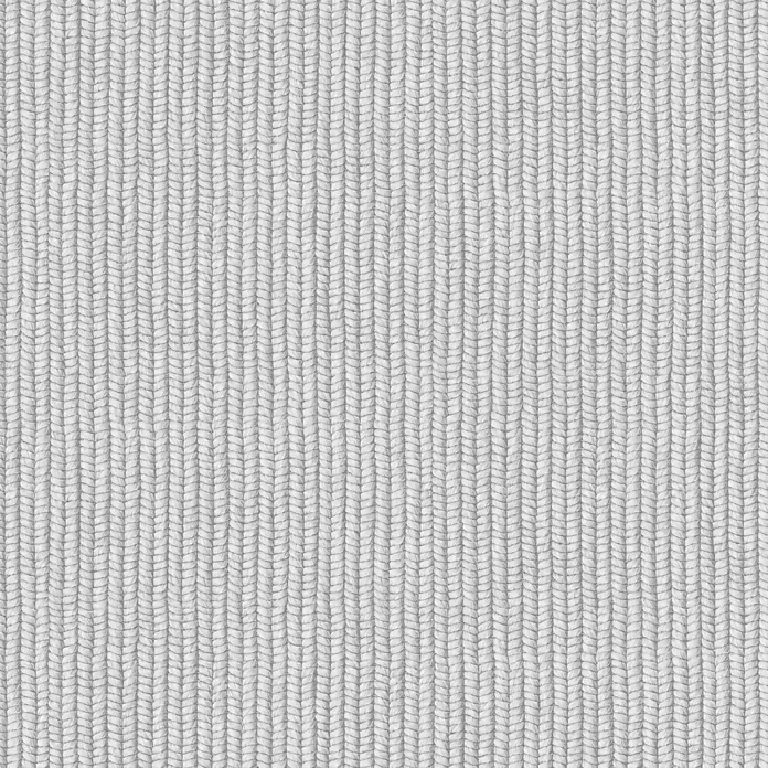 Marburg Flora Vliestapete Grafik II - Grau, Grafisch, 10,05 x 0,53 m - Hellgrauer Strickstoff mit vertikalem Rippenmuster.