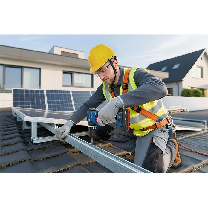 Bosch Professional AMPShare 18V Akumulatorski udarni vrtalni vijačnik PRO GSB18V-52  (18 V, 2 bateriji, 2 Ah, 73 Nm) | Akumulatorski vijačniki in vrtalniki | Vrtalniki in vijačniki | Stroji | Orodja in stroji | Izdelki | BAUHAUS