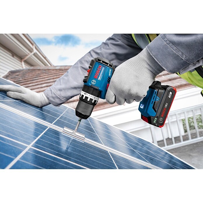 Bosch Professional AMPShare 18V Akumulatorski udarni vrtalni vijačnik PRO GSB18V-52  (18 V, 2 bateriji, 2 Ah, 73 Nm) | Akumulatorski vijačniki in vrtalniki | Vrtalniki in vijačniki | Stroji | Orodja in stroji | Izdelki | BAUHAUS