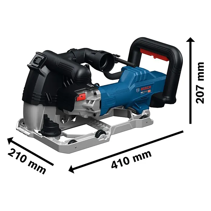 Bosch Professional Mauernutfräse GNF20-40 - 2.000 W, Durchmesser Scheibe: 150 mm - Blaue und schwarze Bosch Tauchsäge mit Maßen: 410x210x207 mm.