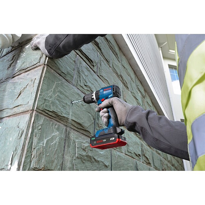 Bosch Professional AMPShare 18V Akumulatorski udarni vrtalni vijačnik PRO GSB18V-52  (18 V, 2 bateriji, 2 Ah, 73 Nm) | Akumulatorski vijačniki in vrtalniki | Vrtalniki in vijačniki | Stroji | Orodja in stroji | Izdelki | BAUHAUS