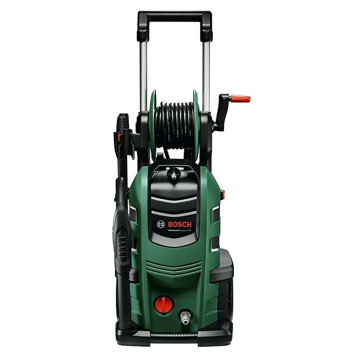 Bosch Hochdruckreiniger AdvancedAquatak 150 - 2.200 W - Der Bosch AdvancedAquatak 150 Hochdruckreiniger mit Schlauchtrommel für effiziente Reinigung im Außenbereich.