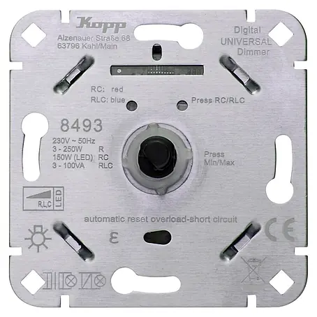 Kopp  LED-Dimmer Digitaler LED-Druck-Wechseldimmer RLC 250W