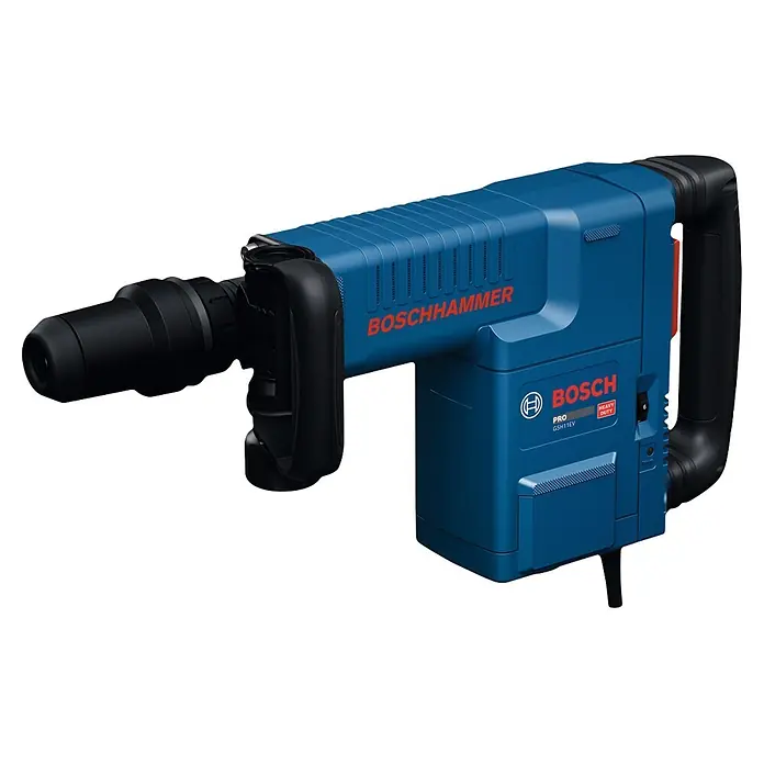 Bosch Professional Schlaghammer GSH 11 EV - 16,8 J, Max. Schlagzahl: 1.890 U/min, SDS-Max-Aufnahme - Blauer und schwarzer Bosch Abbruchhammer für den professionellen Einsatz.