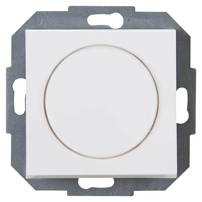 Kopp LED-Dimmer Athenis - Arktisweiß matt, Klemmen - Weißes Drehdimmer-Modul mit Metall-Montagerahmen.