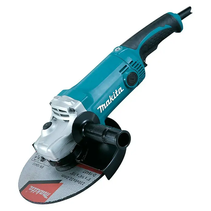 Makita Elektro-Winkelschleifer GA9050R - 2.000 W, Durchmesser Scheibe: 230 mm, Leerlaufdrehzahl: 6.600 U/min - Makita Winkelschleifer mit einem Schleifscheibendurchmesser von 230 mm für effizientes Schleifen und Trennen.