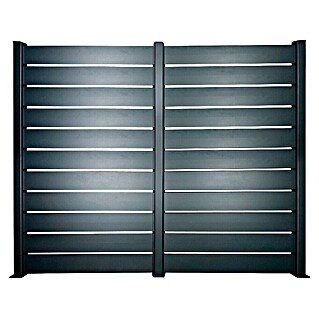 Dioco Smartwall Valla Persiana doble (L x Al: 360 x 200 cm, Antracita, Aluminio)