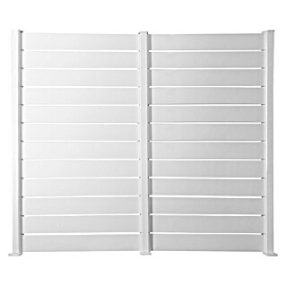 Dioco Smartwall Valla Persiana doble (L x Al: 360 x 200 cm, Blanco, Aluminio)